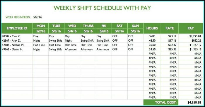 10 Hour Fixed Shift Schedule Templates 10 Hour Fixed Shift Schedule Templates
