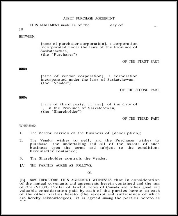 Asset Purchase Agreement Template Australia Asset Purchase Agreement Template Australia