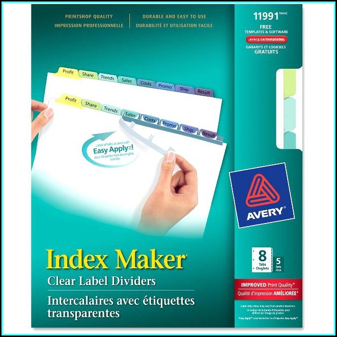 Avery 8 Tab Index Divider Template Avery 8 Tab Index Divider Template