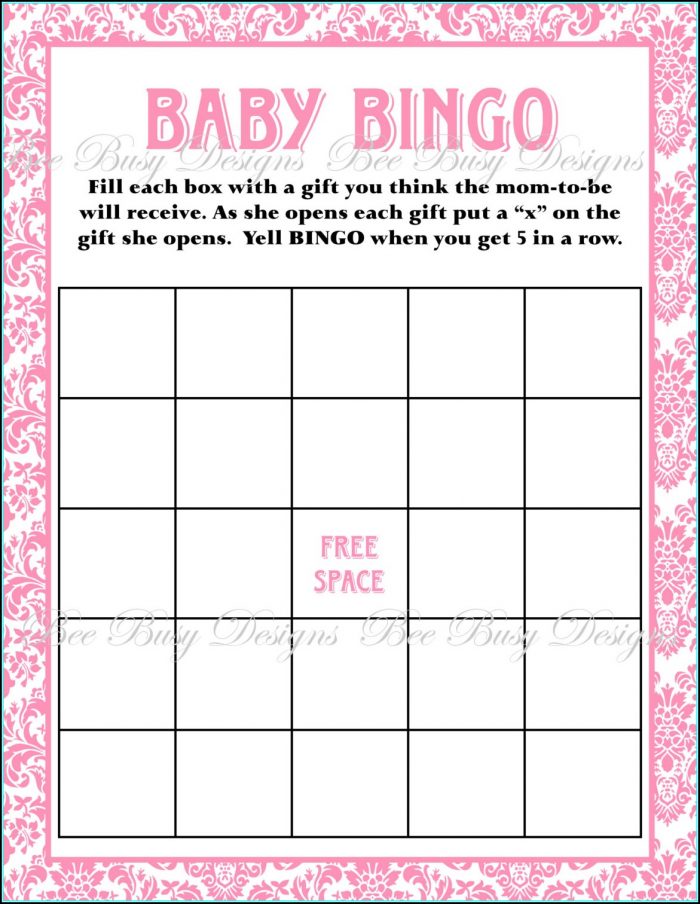 Baby Shower Bingo Template Pdf Baby Shower Bingo Template Pdf