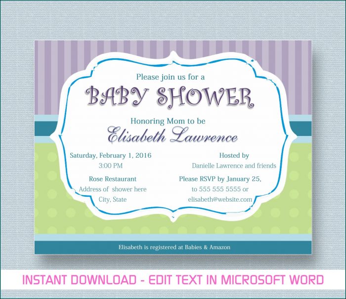 Baby Shower Card Template Microsoft Word Baby Shower Card Template Microsoft Word