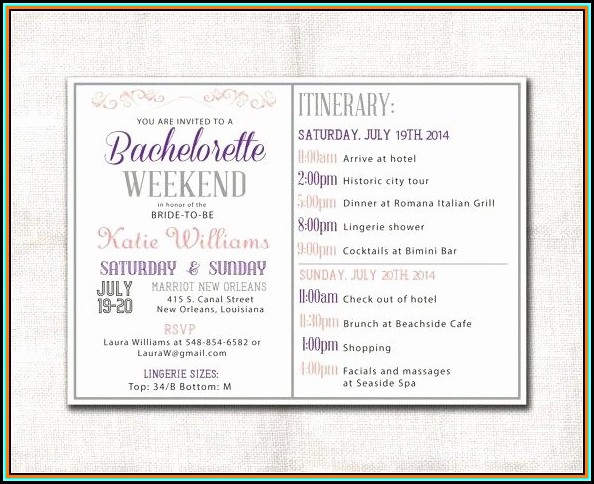 Bachelorette Party Itinerary Template Free Bachelorette Party Itinerary Template Free