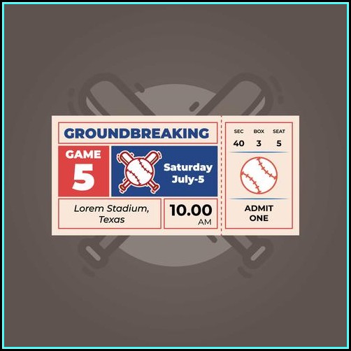 Baseball Ticket Template Free Baseball Ticket Template Free