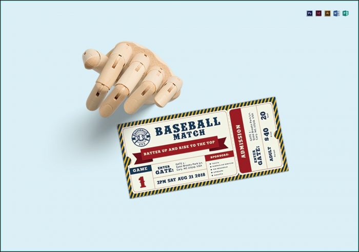 Baseball Ticket Template Psd Baseball Ticket Template Psd