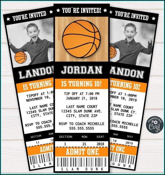 Basketball Ticket Invitation Template Free Basketball Ticket Invitation Template Free