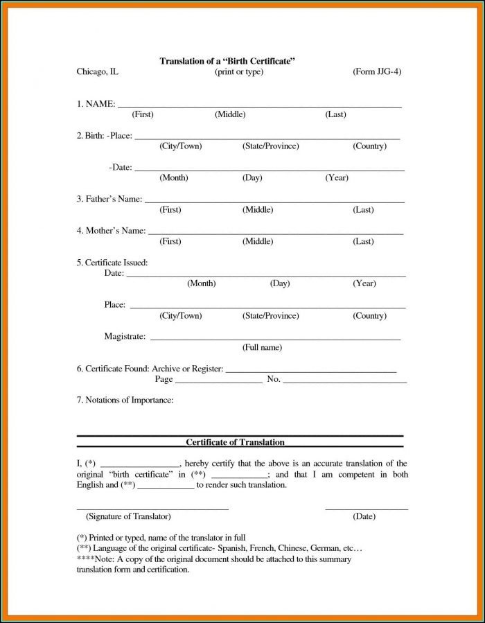 Birth Certificate Translation Template Uscis Birth Certificate Translation Template Uscis