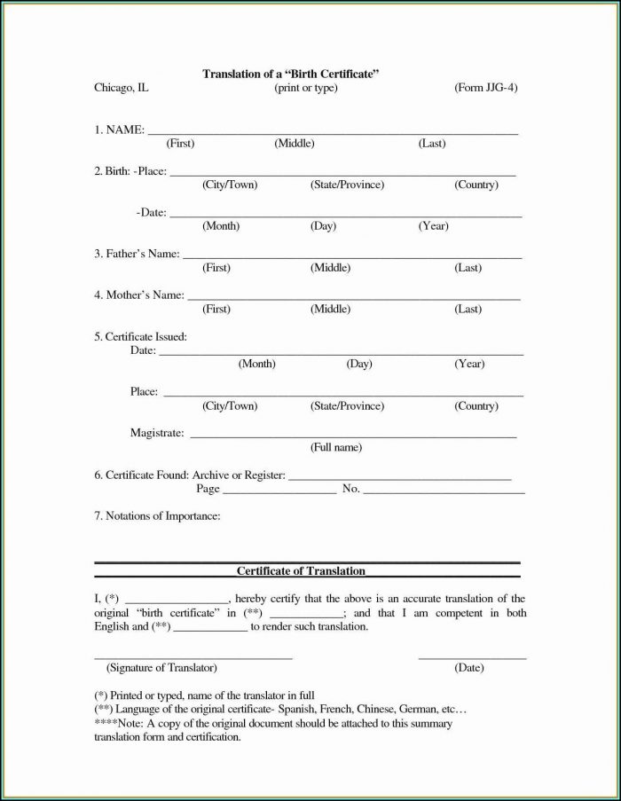 Birth Certificate Translation Uscis Example Birth Certificate Translation Uscis Example