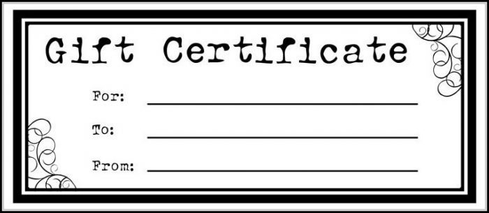 Blank Gift Certificate Template Free Download Blank Gift Certificate Template Free Download