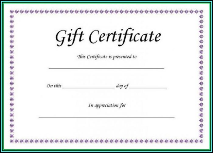 Blank Gift Certificate Template Word Blank Gift Certificate Template Word