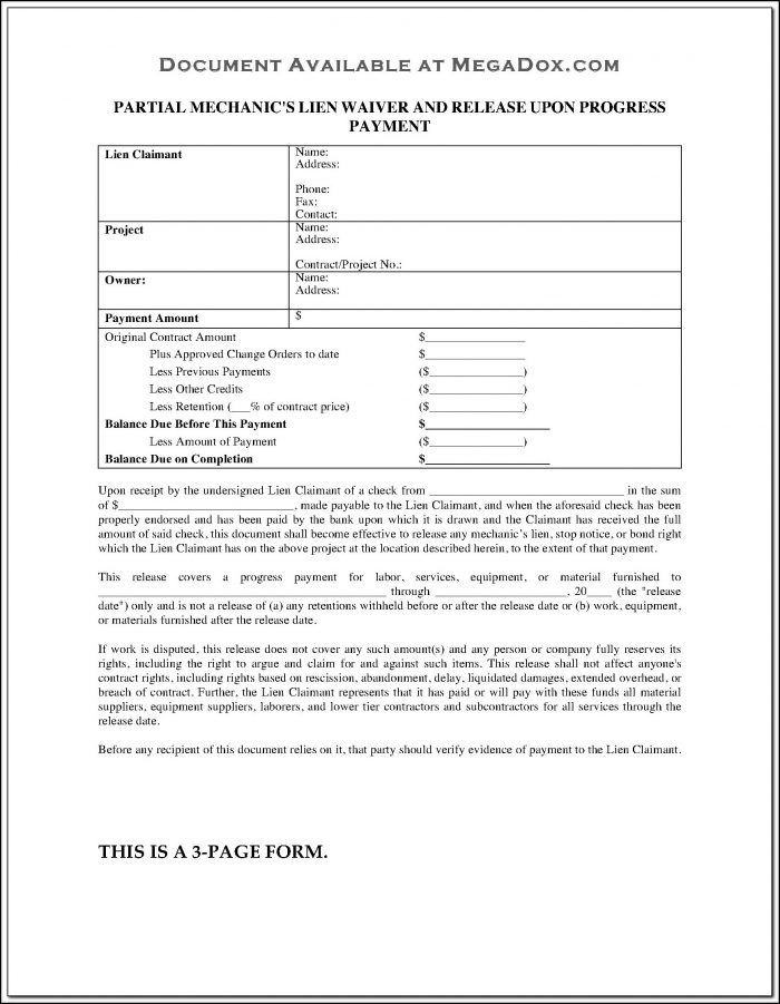 Conditional Lien Waiver Form Ohio Conditional Lien Waiver Form Ohio
