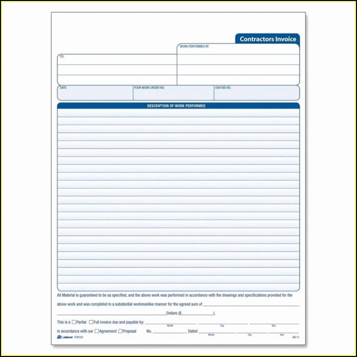 Contractor Invoice Forms Free Contractor Invoice Forms Free