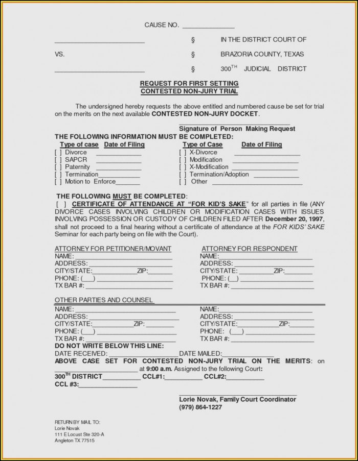 Divorce Document In Texas Divorce Document In Texas