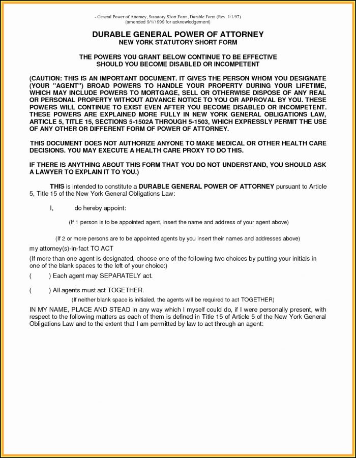 Durable Power Of Attorney Form Florida 2017 Durable Power Of Attorney Form Florida 2017