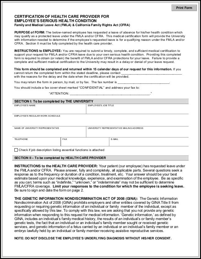 Family Medical Leave Act Forms California Family Medical Leave Act Forms California