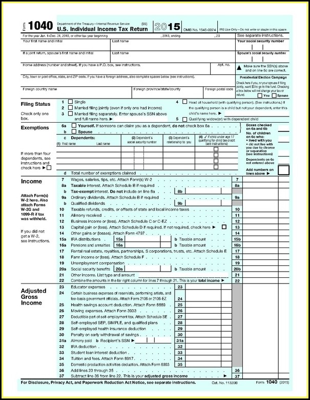 Federal Income Tax Forms 1040 Instructions Federal Income Tax Forms 1040 Instructions