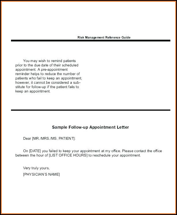 Doctor Appointment Reminder Letter Sample Doctor Appointment Reminder Letter Sample