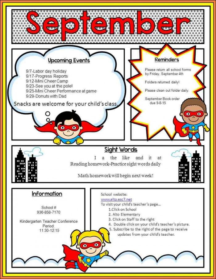 Elementary Classroom Newsletter Template Free Elementary Classroom Newsletter Template Free