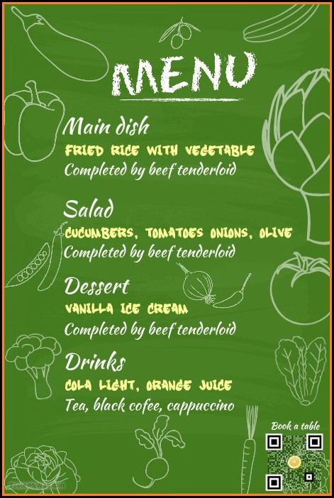 Food & Restaurant Menu Chalkboard Template Food & Restaurant Menu Chalkboard Template