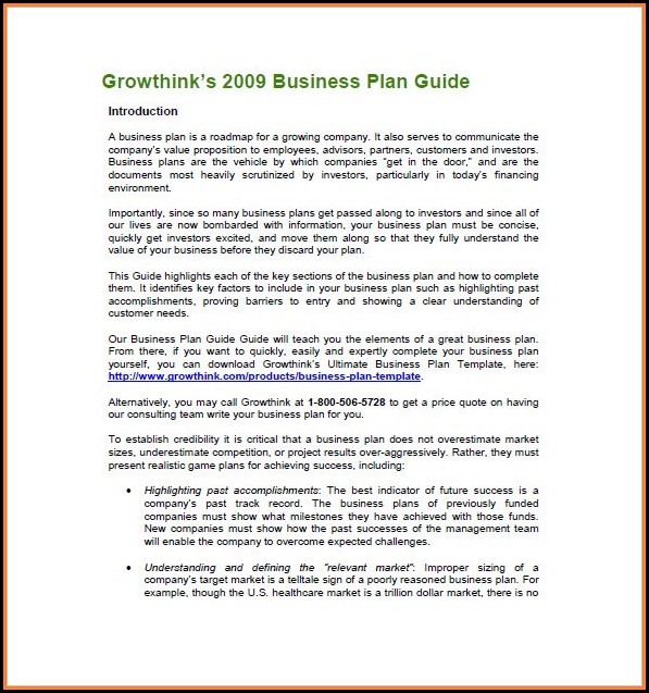 Free Business Plan Template For Investors Free Business Plan Template For Investors