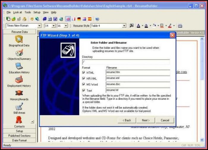 Free Download Resume Builder Software Free Download Resume Builder Software