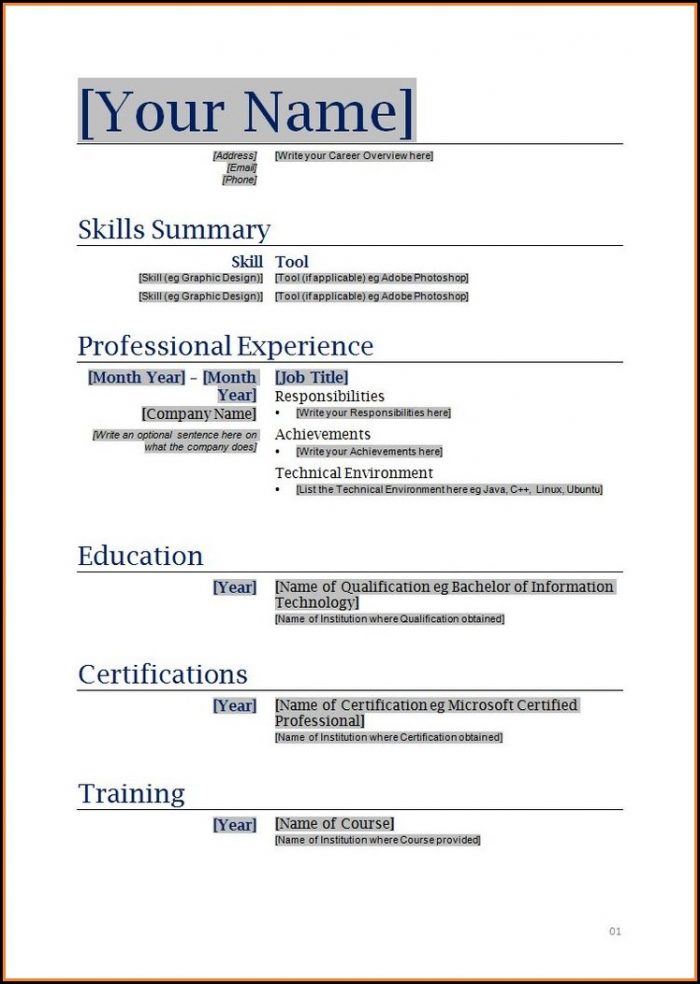 Free Downloadable Resume Templates To Print Free Downloadable Resume Templates To Print