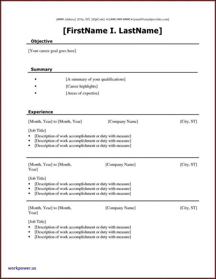 Free Entry Level Resume Templates For Word Free Entry Level Resume Templates For Word