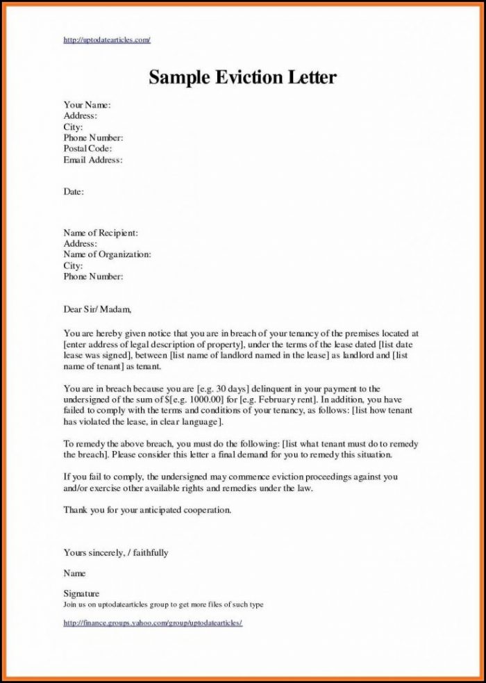 Free Eviction Letter Template Uk Free Eviction Letter Template Uk