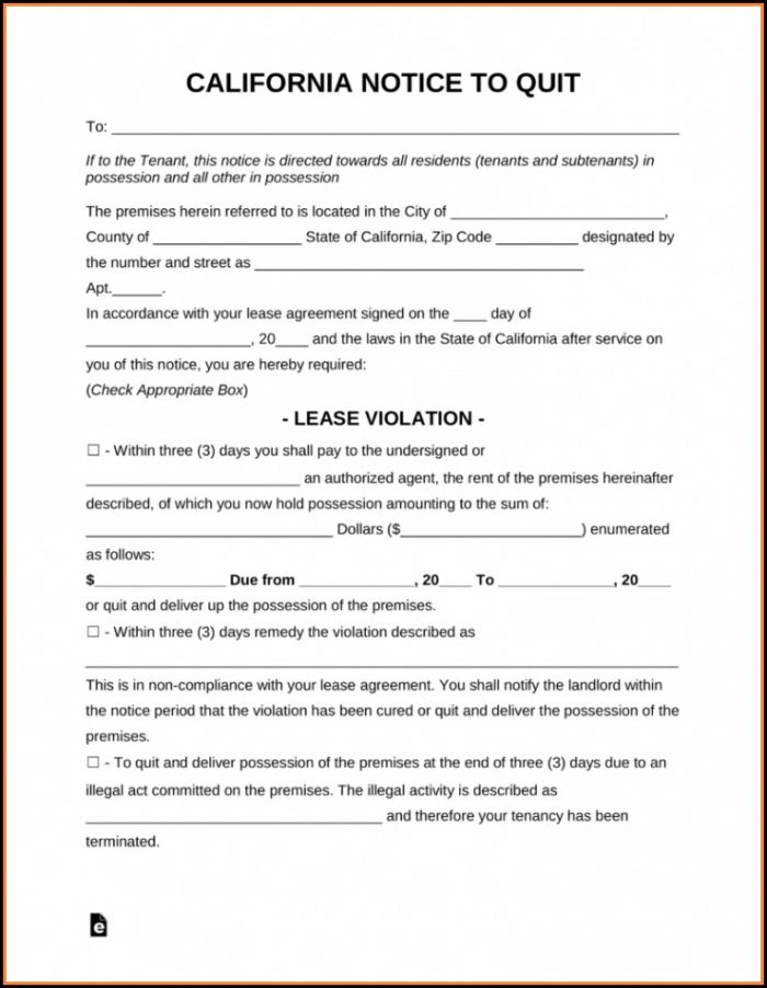 Free Eviction Notice Template California Free Eviction Notice Template California