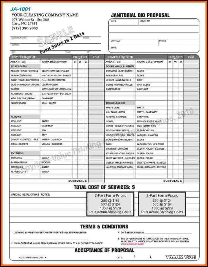 Free Janitorial Proposal Template Free Janitorial Proposal Template