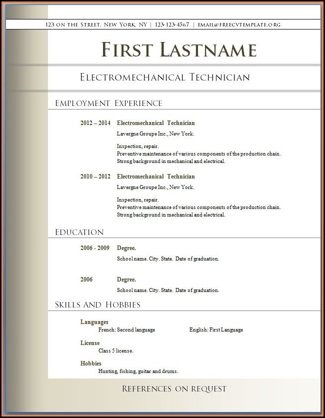 Free Microsoft Cv Template Download Free Microsoft Cv Template Download