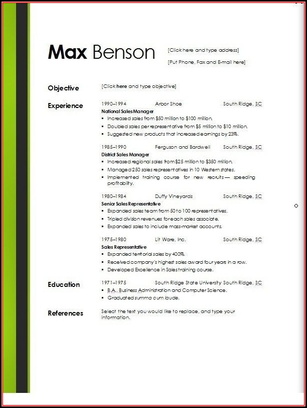 Free Online Resume Templates For Word Free Online Resume Templates For Word
