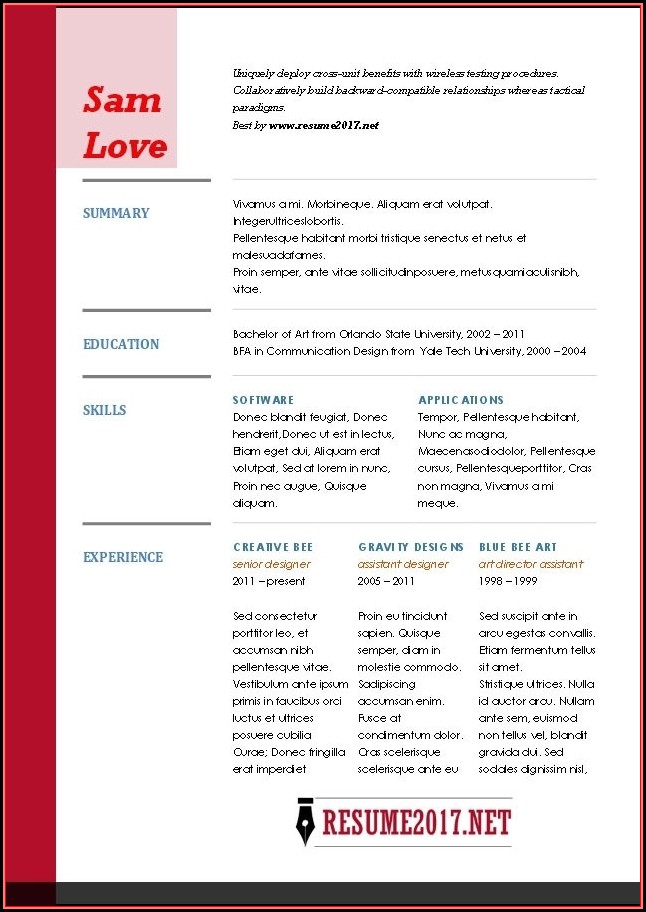 Free Printable Creative Resume Builder Free Printable Creative Resume Builder