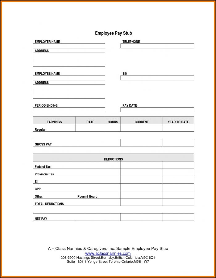 Free Printable Paycheck Template Free Printable Paycheck Template