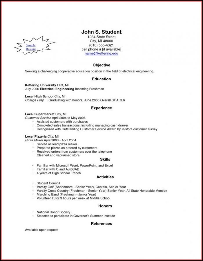 Free Resume Builder For High School Students Free Resume Builder For High School Students