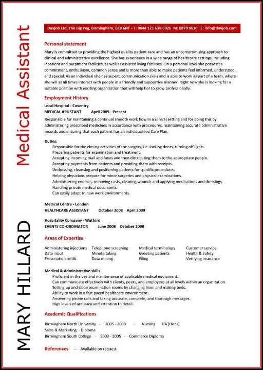 Free Resume Template For Medical Assistant Free Resume Template For Medical Assistant