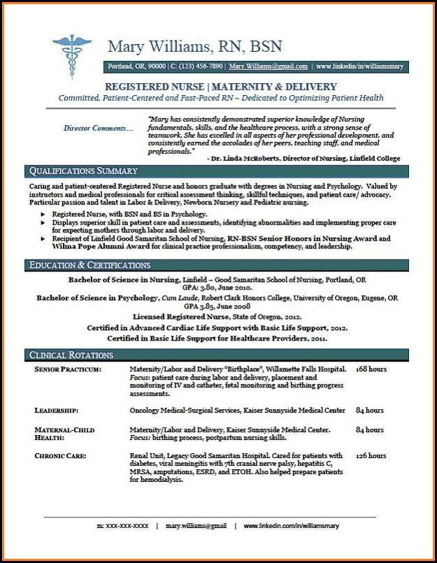 Free Resume Templates For Nurses Free Resume Templates For Nurses
