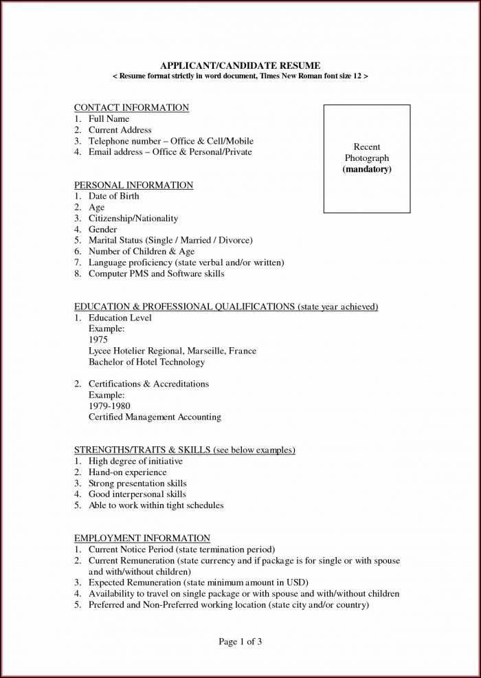 Free Sample Resume Format Download Free Sample Resume Format Download