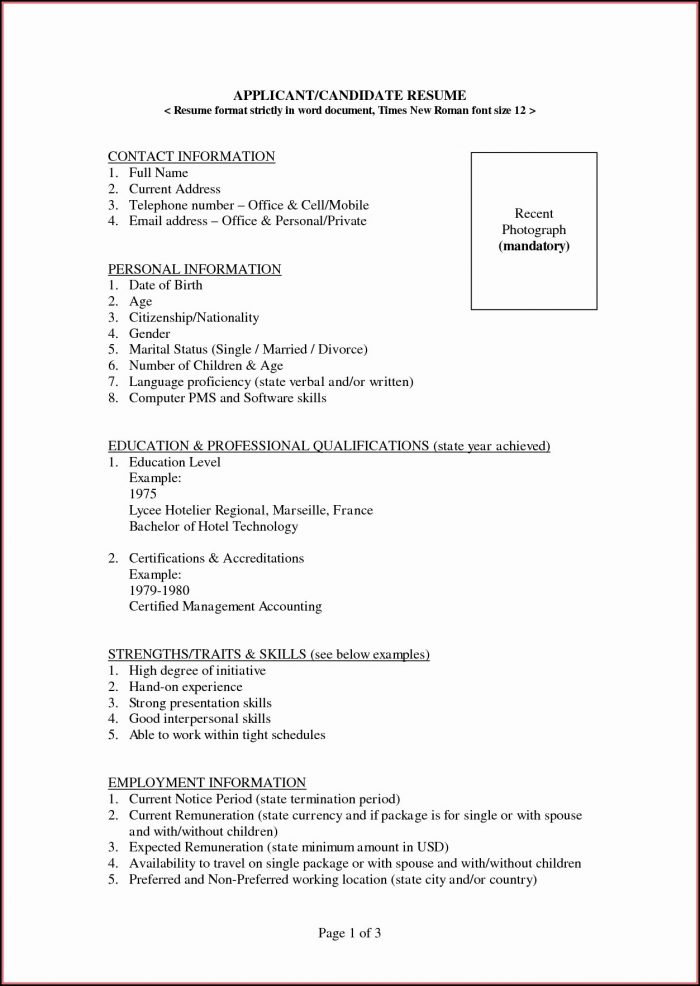 Free Sample Resume Format In Word Document Free Sample Resume Format In Word Document