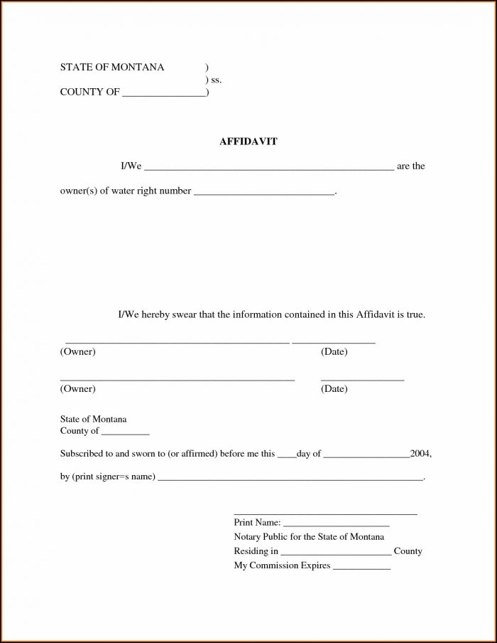 Free Sample Sworn Affidavit Form Free Sample Sworn Affidavit Form