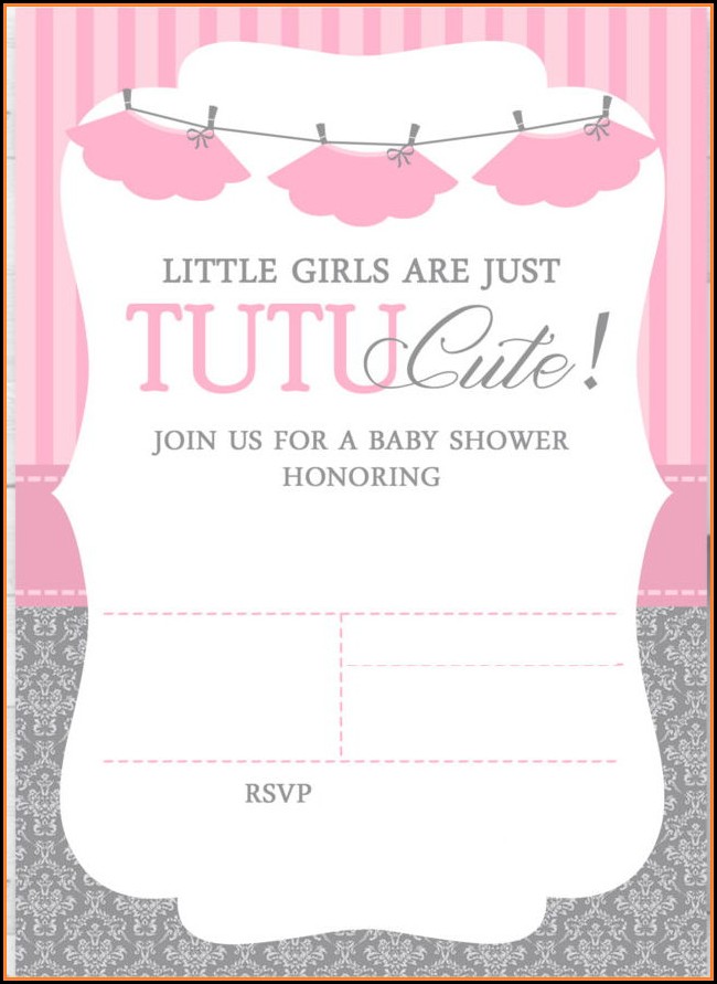 Free Tutu Baby Shower Invitations Templates Free Tutu Baby Shower Invitations Templates
