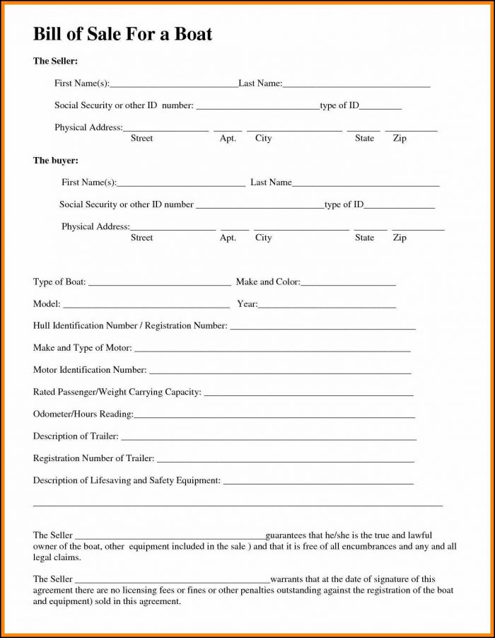 Free Utility Trailer Bill Of Sale Template Free Utility Trailer Bill Of Sale Template