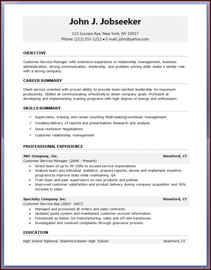 General Resume Template Free General Resume Template Free