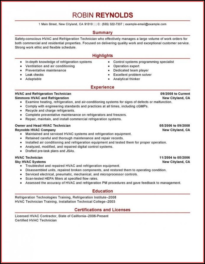 Hvac Apprentice Resume Templates Hvac Apprentice Resume Templates