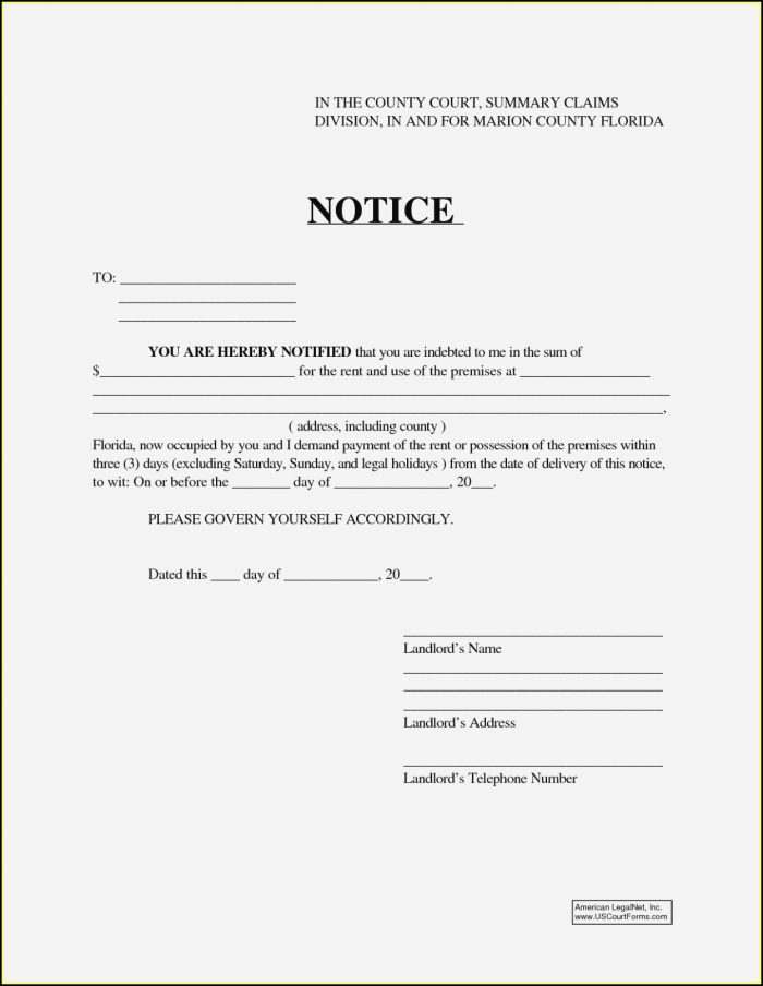 Notice Of Intent To Lien Florida Template Template 2 : Resume