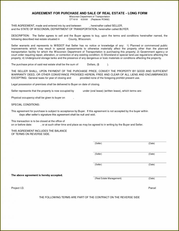 Free Blank Real Estate Purchase Agreement Form Free Blank Real Estate Purchase Agreement Form