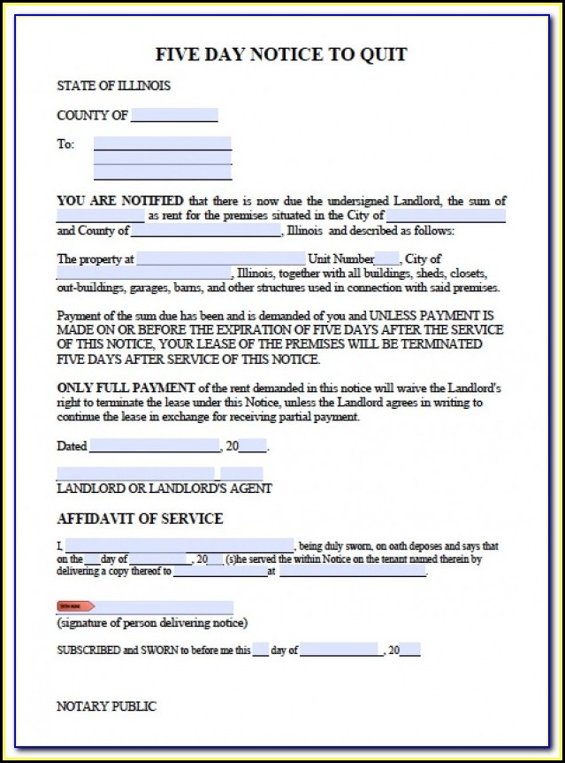 Free Illinois Eviction Notice Form Free Illinois Eviction Notice Form