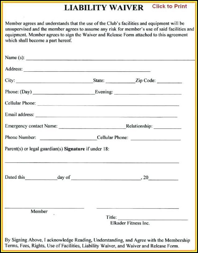 Free Liability Release Form Printable Free Liability Release Form Printable