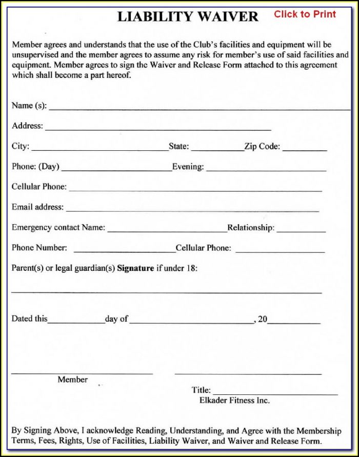 Free Liability Release Forms Printable Online Free Liability Release Forms Printable Online