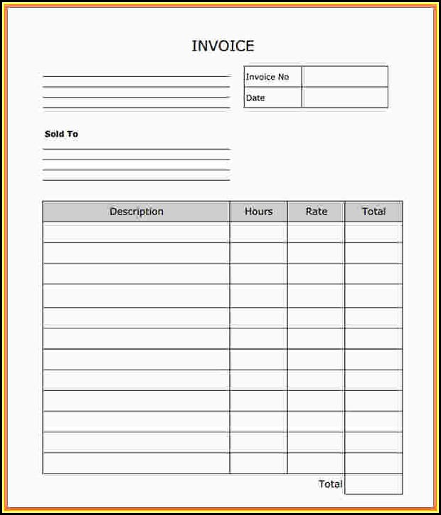 Free Printable Blank Invoice Forms Free Printable Blank Invoice Forms