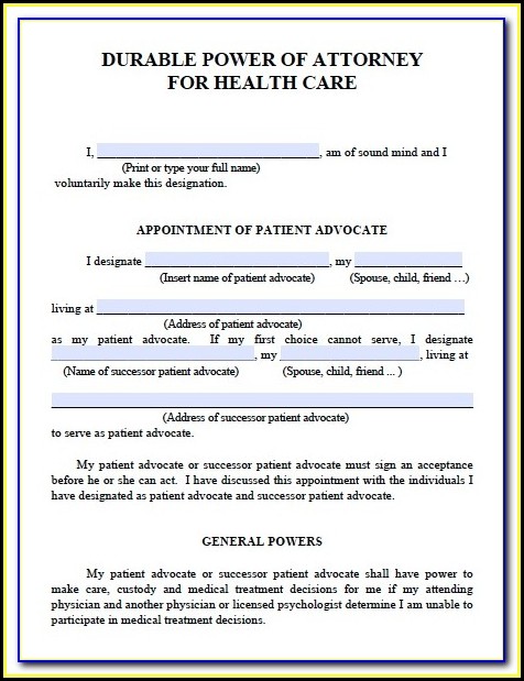 Free Printable Medical Power Of Attorney Forms Florida Free Printable Medical Power Of Attorney Forms Florida